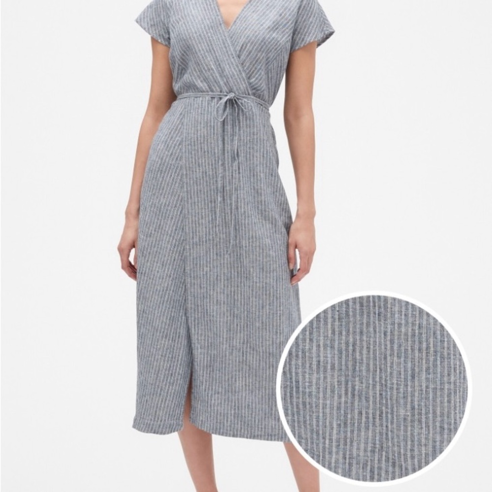 Banana Republic Linen Blend Wrap Dress